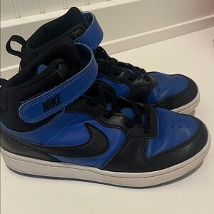 Nike Kids Black and Blue High-Top Sneakers